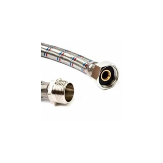 Technik Therm flexibilis bekötőcső vízre, 1/2" hollandi - 1/2" KM - 150 cm  KB 37-8M12H12-150