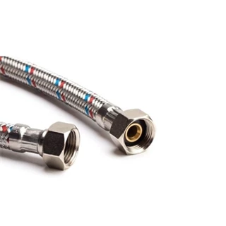 Technik Therm flexibilis bekötőcső vízre, 1/2" hollandi - 3/8" hollandi - 15 cm  BB 37-8H12H38-15