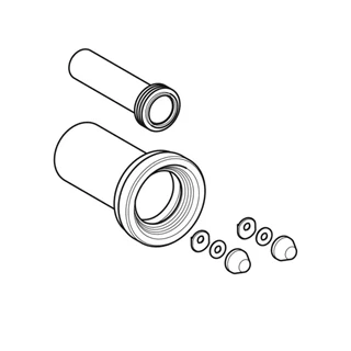 Geberit csatlakozókészlet fali WC-hez, 18,5 cm-es hossz, d90/45mm, matt króm 152.426.46.1