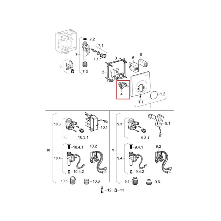 Geberit mágnesszelep, 7V bajonett 240.523.00.1 Geberit mágnesszelep, 7V bajonett 240.523.00.1