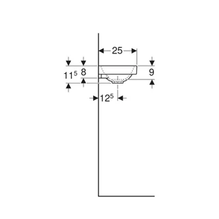 Geberit Acanto kézmosó, 40x11.5x25cm, csaplyuk jobb oldalt, túlfolyó nélkül 500.635.01.2 Geberit Acanto kézmosó, 40x11.5x25cm, csaplyuk jobb oldalt, túlfolyó nélkül 500.635.01.2