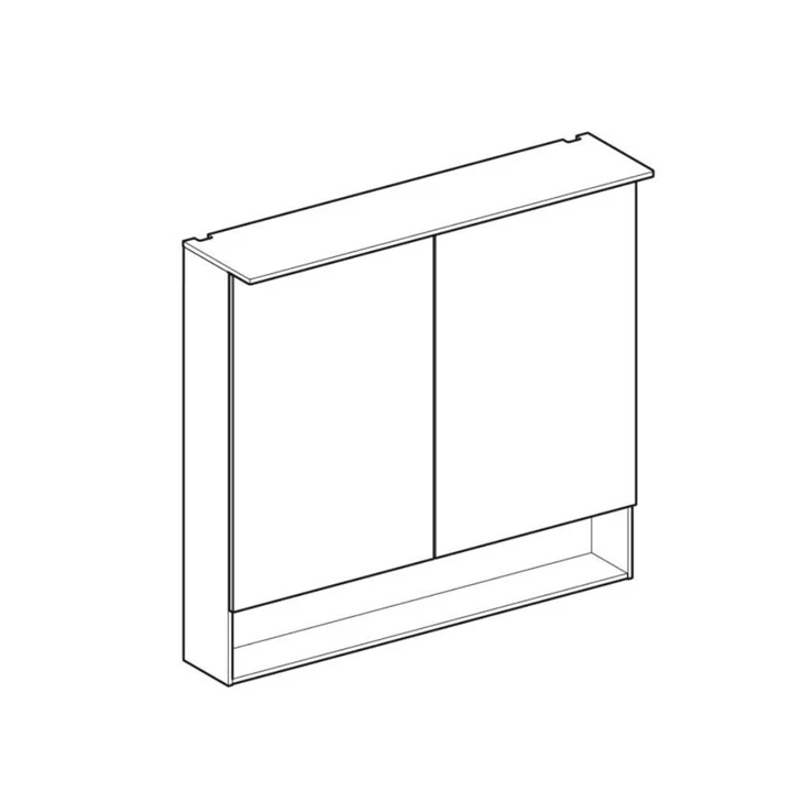 Geberit Acanto tükrös szekrény világítással, 90x83x21,5cm, faerezetes melamin fakó tölgy 500.646.00.2 Geberit Acanto tükrös szekrény világítással, 90x83x21,5cm, faerezetes melamin fakó tölgy 500.646.00.2