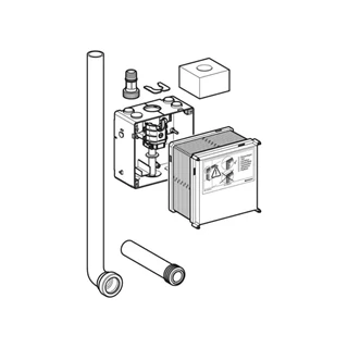 Geberit beépítőkészlet öblítőívvel és öblítőcső toldóval, Basic vizelde vezérléshez 115.985.00.5
