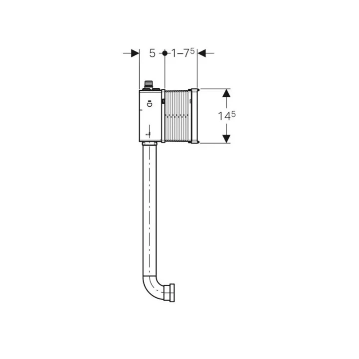 Geberit beépítőkészlet öblítőívvel és öblítőcső toldóval, Basic vizelde vezérléshez 115.985.00.5