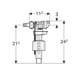 Geberit 380 típusú töltőszelep, oldalsó vízcsatlakozás, 3/8", sárgaréz csatlakozócsonk 240.715.00.1 Geberit 380 típusú töltőszelep, oldalsó vízcsatlakozás, 3/8", sárgaréz csatlakozócsonk 240.715.00.1
