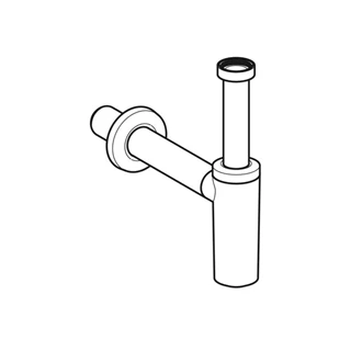 Geberit búraszifon mosdóhoz, hátsó kifolyású, d40mm, G1 1/4", fényes króm 151.035.21.1