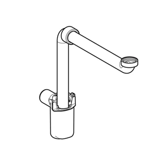 Geberit búraszifon mosdóhoz, helytakarékos típus, hátsó kifolyású, d40mm, G1 1/4", alpin fehér 151.117.11.1