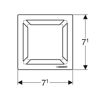 Geberit Square formatervezett padlóösszefolyó-rács, 8 x 8 cm 154.312.00.1
