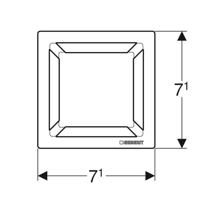 Geberit Square formatervezett padlóösszefolyó-rács, 8 x 8 cm 154.312.00.1