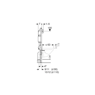 Geberit Duofix fali WC szerelőelem, 112 cm, Delta 12 cm-es falsík alatti öblítőtartállyal 111.153.00.1