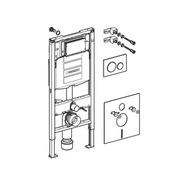 Geberit Duofix fali WC szerelőelem, 112 cm, Sigma 12 cm-es falsík alatti öblítőtartállyal, Sigma20 működtetőlappal 111.3