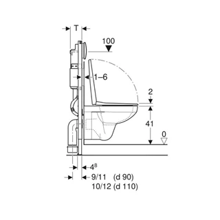 Geberit Duofix fali WC-szerelőelem készlet, 112 cm, Delta 12 cm-es falsík al. öbl.tart., Delta20 m.lap és S. Square WC 1