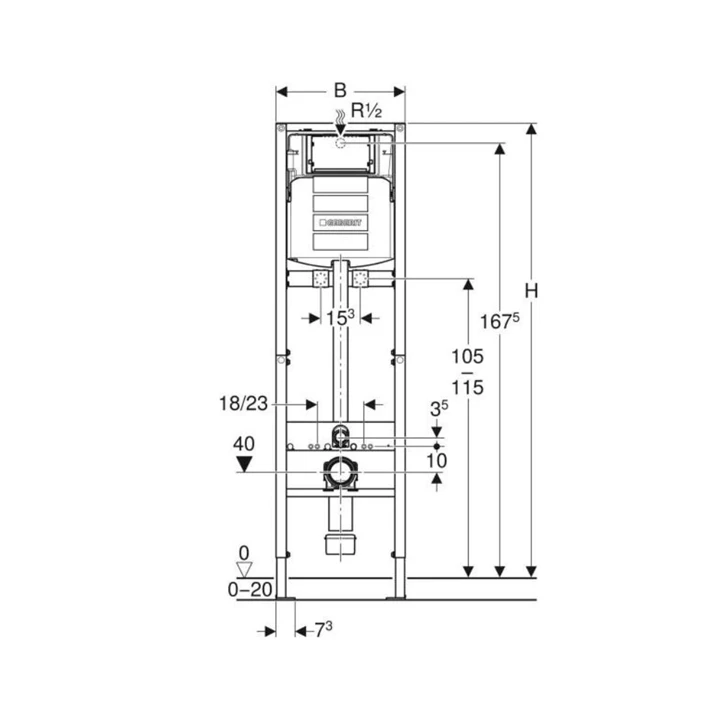 Geberit Duofix szerelőelem kiöntőhöz öblítőtart.csatl.val, 175 cm, Sigma f.al. öbl.tart. 12 cm, falon kív. csaptelephez Geberit Duofix szerelőelem kiöntőhöz öblítőtart.csatl.val, 175 cm, Sigma f.al. öbl.tart. 12 cm, falon kív. csaptelephez