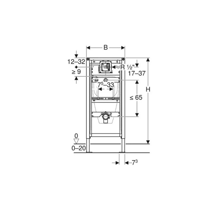Geberit Duofix vizelde elem, 112–130 cm, univerzális 111.616.00.1 Geberit Duofix vizelde elem, 112–130 cm, univerzális 111.616.00.1