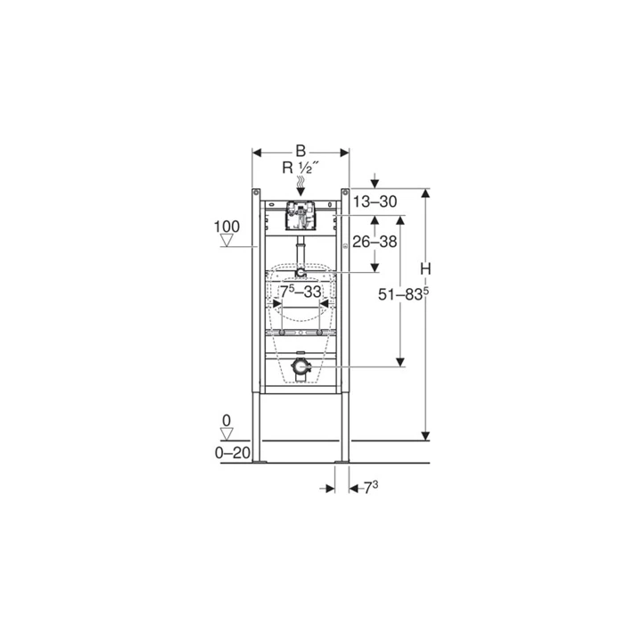 Geberit Duofix vizelde elem, 130 cm, univerzális, Basic vizeldevezérléshez 111.665.00.5 Geberit Duofix vizelde elem, 130 cm, univerzális, Basic vizeldevezérléshez 111.665.00.5
