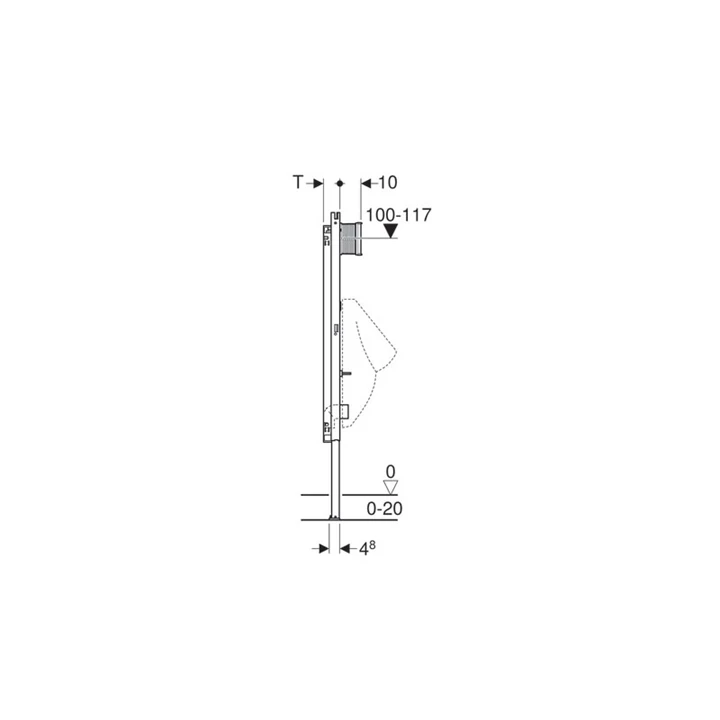 Geberit Duofix vizelde elem, 130 cm, univerzális, Basic vizeldevezérléshez 111.665.00.5 Geberit Duofix vizelde elem, 130 cm, univerzális, Basic vizeldevezérléshez 111.665.00.5