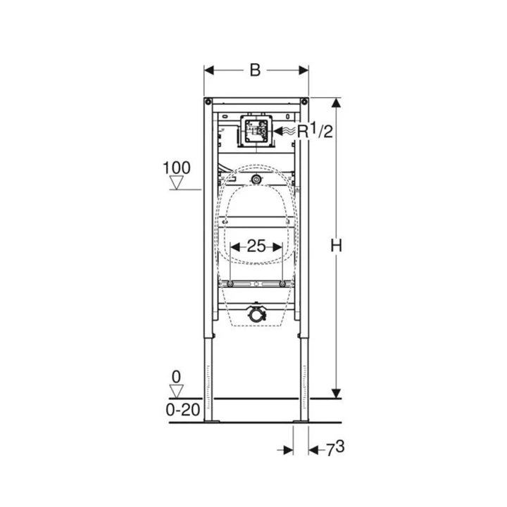 Geberit Duofix vizelde elem, 144 cm, Tamaro 111.619.00.1 Geberit Duofix vizelde elem, 144 cm, Tamaro 111.619.00.1