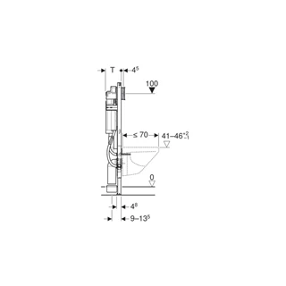Geberit Duofix fali WC szerelőelem, 112 cm, Sigma 12 cm-es falsík alatti öblítőtartállyal, akadálymentes 111.350.00.5