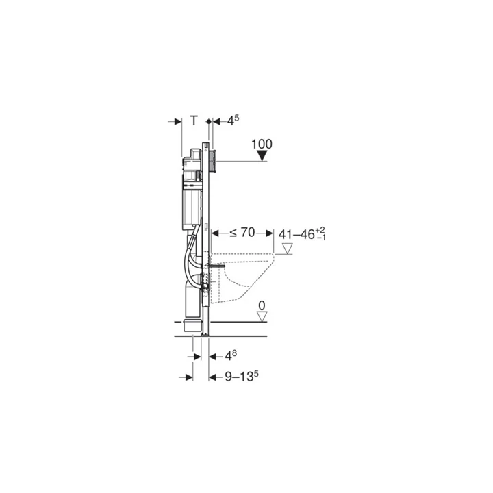 Geberit Duofix fali WC szerelőelem, 112 cm, Sigma 12 cm-es falsík alatti öblítőtartállyal, akadálymentes 111.350.00.5