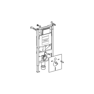 Geberit Duofix fali WC szerelőelem, 112 cm, Sigma 12 cm falsík alatti tartállyal, csatlakozócsonk szagelszíváshoz 111.36