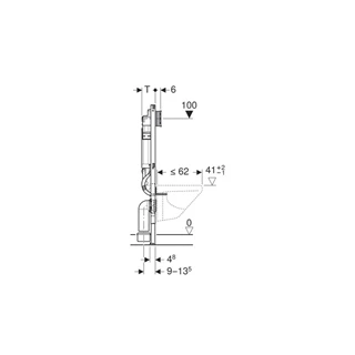 Geberit Duofix fali WC szerelőelem, 112 cm, Sigma 12 cm falsík alatti tartállyal, csatlakozócsonk szagelszíváshoz 111.36