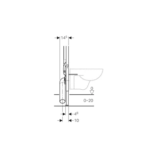 Geberit Duofix fali WC szerelőelem, 114 cm, Sigma 8 cm-es falsík alatti öblítőtartállyal 111.796.00.1
