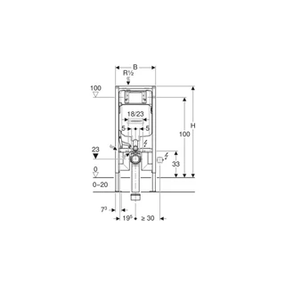 Geberit Duofix fali WC szerelőelem, 114 cm, Sigma 8 cm-es falsík alatti öblítőtartállyal 111.796.00.1