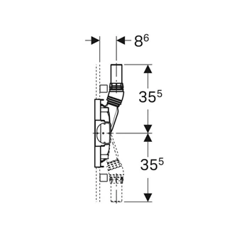 Geberit Duofix zuhanyelem, 50 cm, falsík alatti összefolyó, falsík előtti fali csaptelep, 65–90 mm esztrichmagasság 111. Geberit Duofix zuhanyelem, 50 cm, falsík alatti összefolyó, falsík előtti fali csaptelep, 65–90 mm esztrichmagasság 111.