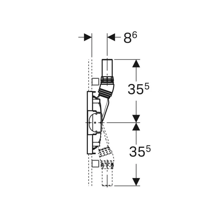 Geberit Duofix zuhanyelem, 50 cm, falsík alatti összefolyó, falsík előtti fali csaptelep, 65–90 mm esztrichmagasság 111. Geberit Duofix zuhanyelem, 50 cm, falsík alatti összefolyó, falsík előtti fali csaptelep, 65–90 mm esztrichmagasság 111.