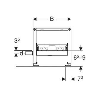 Geberit Duofix zuhanyelem, 50 cm, falsík alatti összefolyó, falsík előtti fali csaptelep, 65–90 mm esztrichmagasság 111. Geberit Duofix zuhanyelem, 50 cm, falsík alatti összefolyó, falsík előtti fali csaptelep, 65–90 mm esztrichmagasság 111.