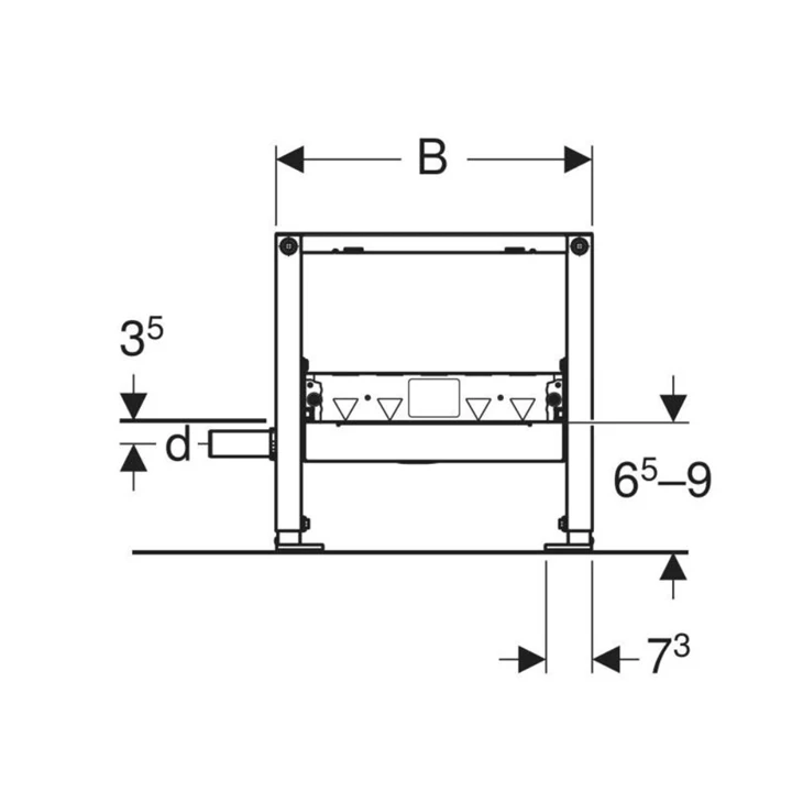 Geberit Duofix zuhanyelem, 50 cm, falsík alatti összefolyó, falsík előtti fali csaptelep, 65–90 mm esztrichmagasság 111. Geberit Duofix zuhanyelem, 50 cm, falsík alatti összefolyó, falsík előtti fali csaptelep, 65–90 mm esztrichmagasság 111.