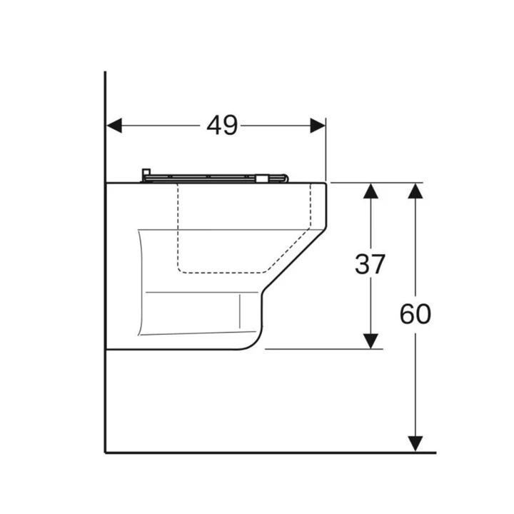 Geberit Espital kiöntő falra rögzíthető, KeraTect®, 49cm 201680600