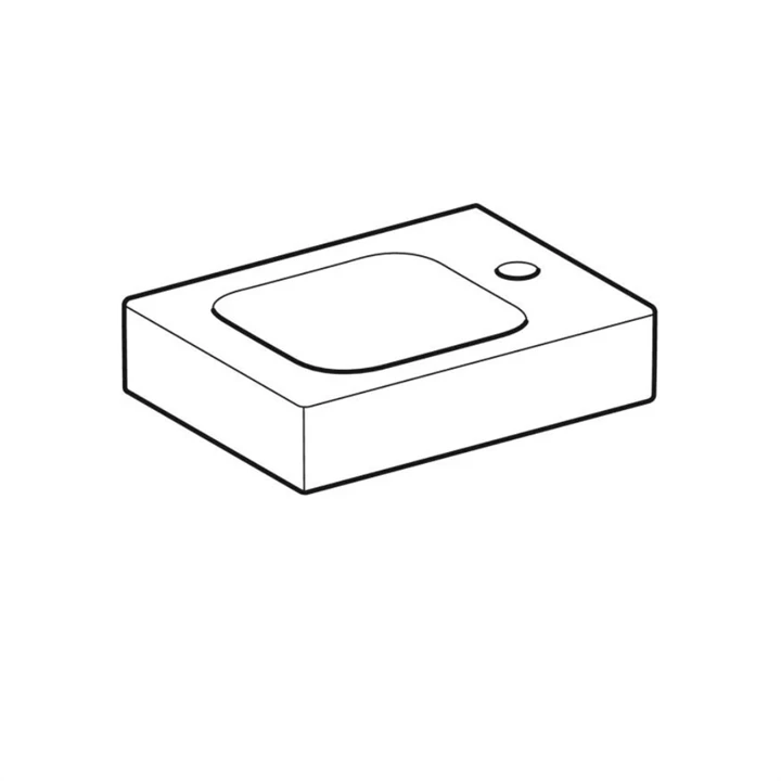 Geberit iCon kézmosó, 38x13.5x28cm, csaplyuk jobb oldalt, túlfolyó nélkül 124736000 Geberit iCon kézmosó, 38x13.5x28cm, csaplyuk jobb oldalt, túlfolyó nélkül 124736000
