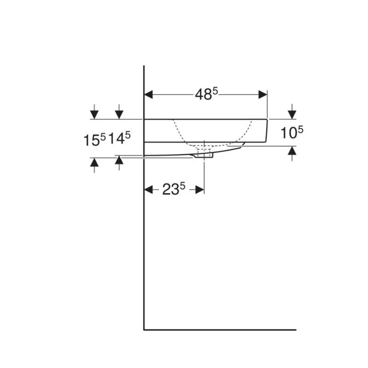 Geberit iCon mosdó, 90x16x48.5cm, csaplyuk középen, túlfolyóval 124090000 Geberit iCon mosdó, 90x16x48.5cm, csaplyuk középen, túlfolyóval 124090000