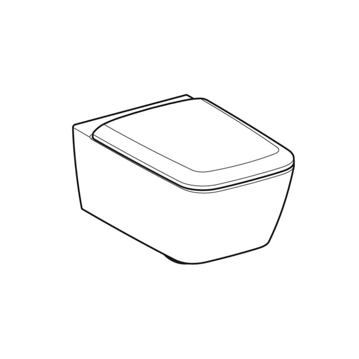 Geberit iCon Square mélyöblítésű fali WC szett 54 cm, zárt forma, Rimfree, gyorskioldós, lecsapódásgátlós WC-ülőkével 50