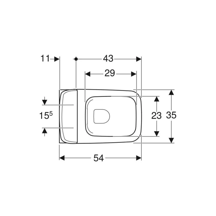 Geberit iCon Square mélyöblítésű fali WC szett 54 cm, zárt forma, Rimfree, gyorskioldós, lecsapódásgátlós WC-ülőkével 50