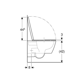 Geberit iCon Square mélyöblítésű fali WC szett 54 cm, zárt forma, Rimfree, gyorskioldós, lecsapódásgátlós WC-ülőkével 50