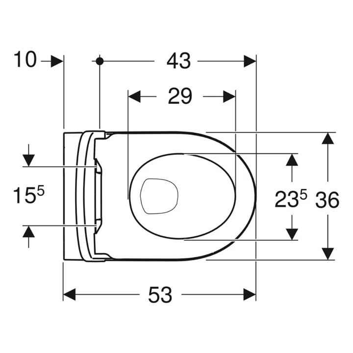 Geberit Geberit iCon fali wc készlet, mélyöblítésű, zárt forma, Rimfree, WC-ülőkével  501.664.00.1