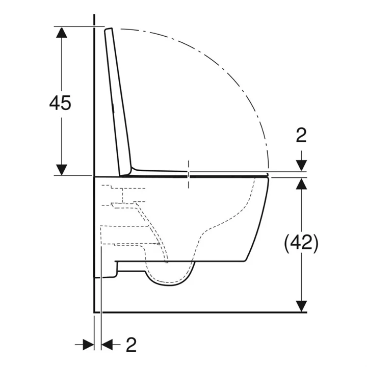 Geberit Geberit iCon fali wc készlet, mélyöblítésű, zárt forma, Rimfree, WC-ülőkével  501.664.00.1