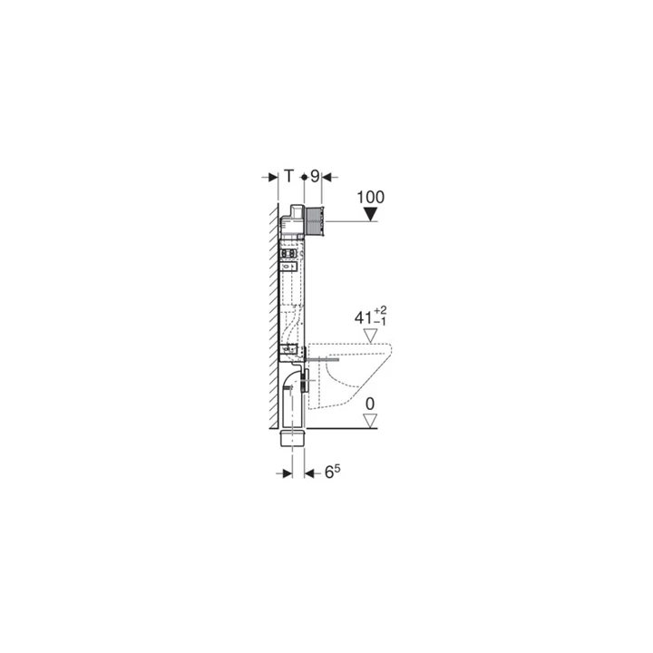 Geberit Kombifix fali WC szerelőelem, 108 cm, Sigma 12 cm-es falsík alatti öblítőtartállyal 110.300.00.5