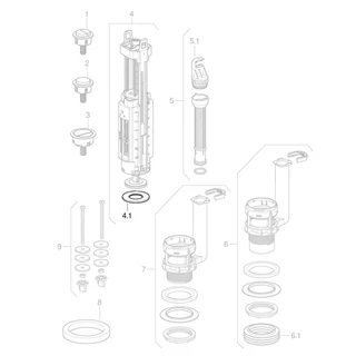 Geberit lapostömítés falon kívüli és falsík alatti öblítőtartályok öblítőszelepéhez, d63mm 816.418.00.1