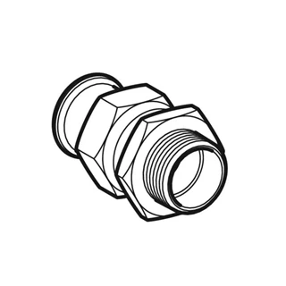 Geberit Mapress szénacél KM átmeneti csatlakozó idom, d42, R1 1/2", G1 3/4" 25339