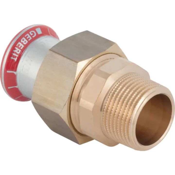 Geberit Mapress szénacél KM átmeneti csatlakozó idom, d54, R2", G2 3/8" 25340