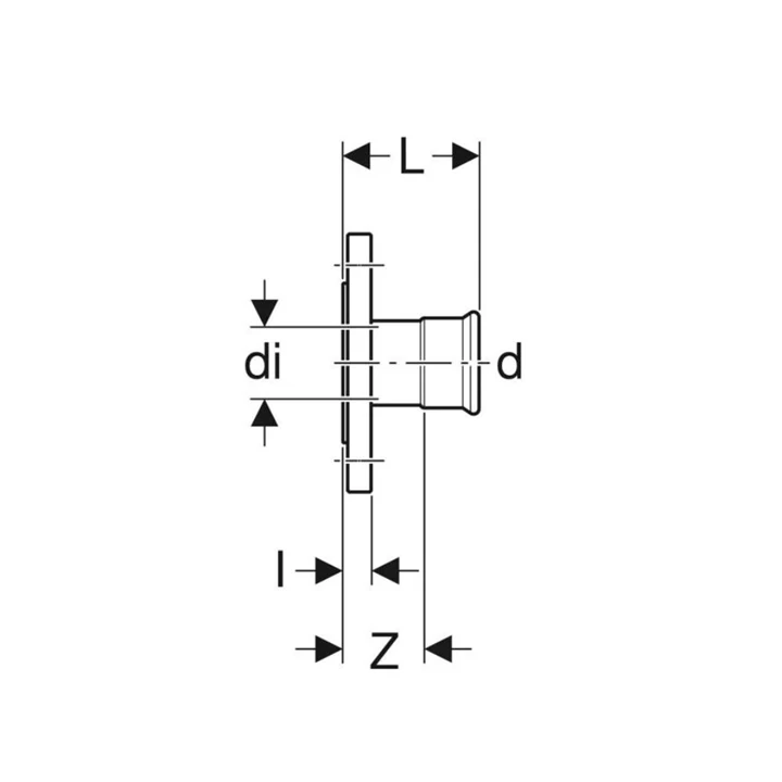 Geberit Mapress szénacél PN 10/16 karima, présvéggel, DN50, d54/51 23758 Geberit Mapress szénacél PN 10/16 karima, présvéggel, DN50, d54/51 23758