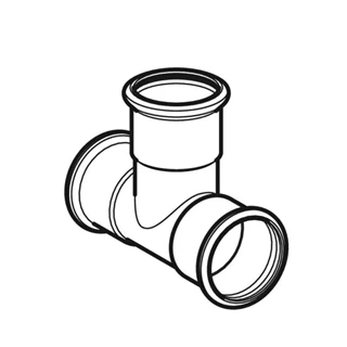 Geberit Mapress rozsdamentes acél egál T-idom: d=22mm 31004