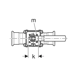 Geberit Mapress rozsdamentes acél golyóscsap, karos, karimás (FKM kék), d22 50782 Geberit Mapress rozsdamentes acél golyóscsap, karos, karimás (FKM kék), d22 50782