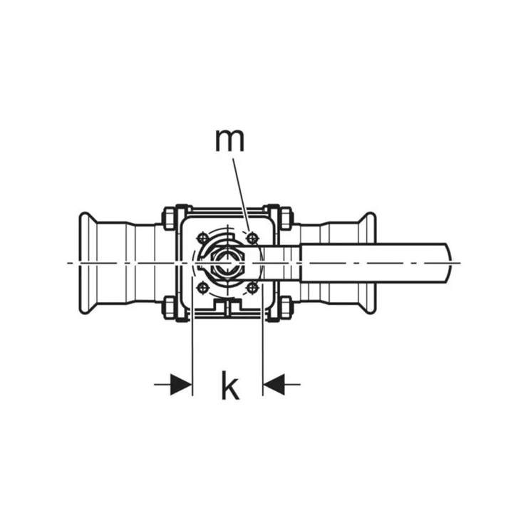 Geberit Mapress rozsdamentes acél golyóscsap, karos, karimás (FKM kék), d22 50782 Geberit Mapress rozsdamentes acél golyóscsap, karos, karimás (FKM kék), d22 50782
