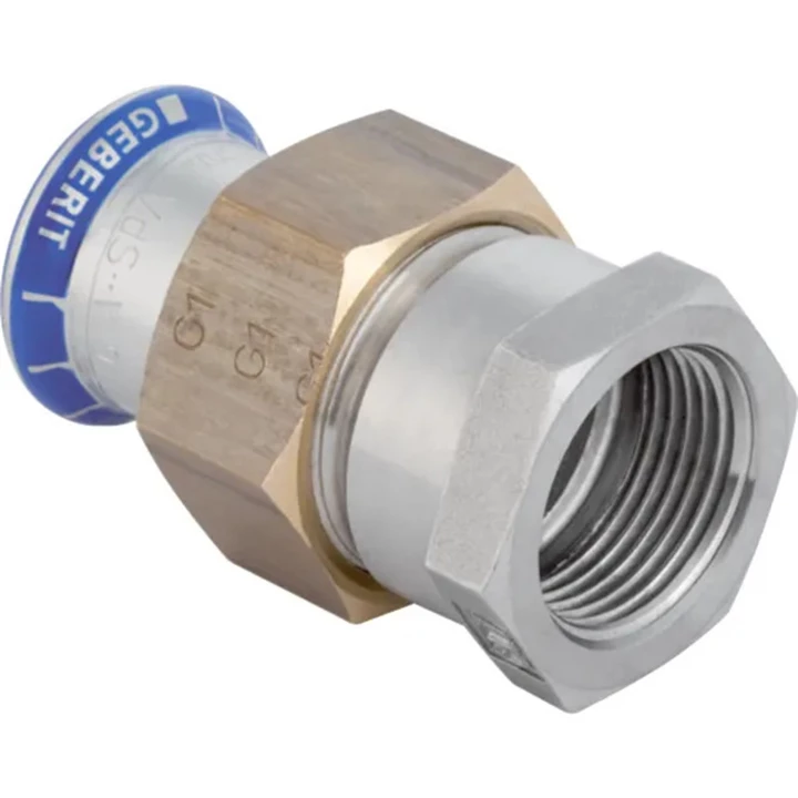 Geberit Mapress rozsdamentes acél BM átmeneti csatlakozó idom, d42, Rp1 1/2", G1 3/4" 35308