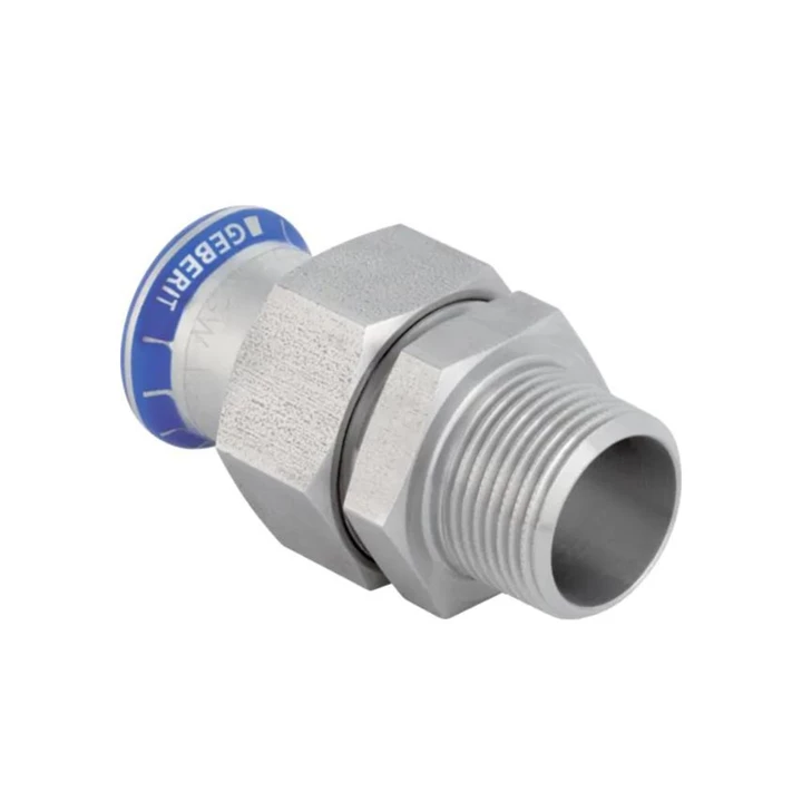 Geberit Mapress rozsdamentes acél KM átmeneti csatlakozó, acél hollandi, d42, R1 1/2", G1 3/4" 35369