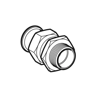 Geberit Mapress rozsdamentes acél KM átmeneti csatlakozó, acél hollandi, d42, R1 1/2", G1 3/4" 35369